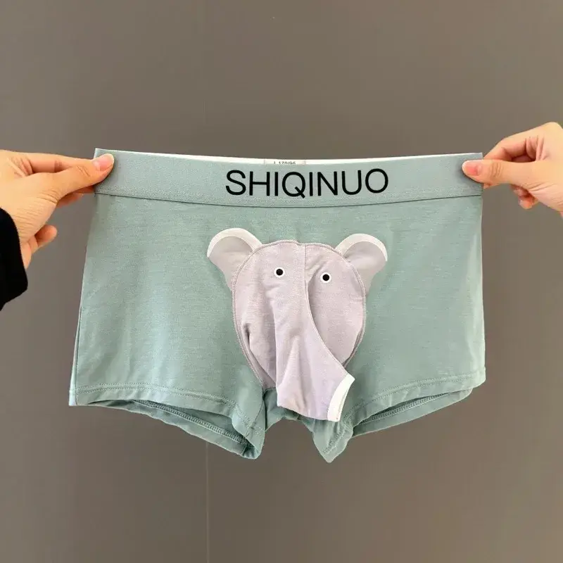 Boxershorts Elephant Nose Men Sexy Underwear Open Sheath Pouch Mens Boxers Shorts Smooth Male Lingerie Bottoms Boyfriend Gifts