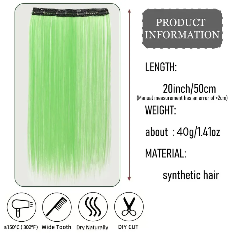 synthetic 20 inch coloured straight hair extensions wig chemical fibre card hair women wigs holiday party Halloween Christmas