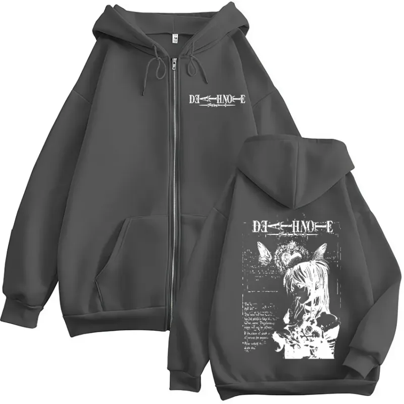 Anime Death Note Misa Amane Zipper Hoodies Men Women Clothing High Quality Fashion Casual Zip Up Hooded Sweatshirts Jacket Coats