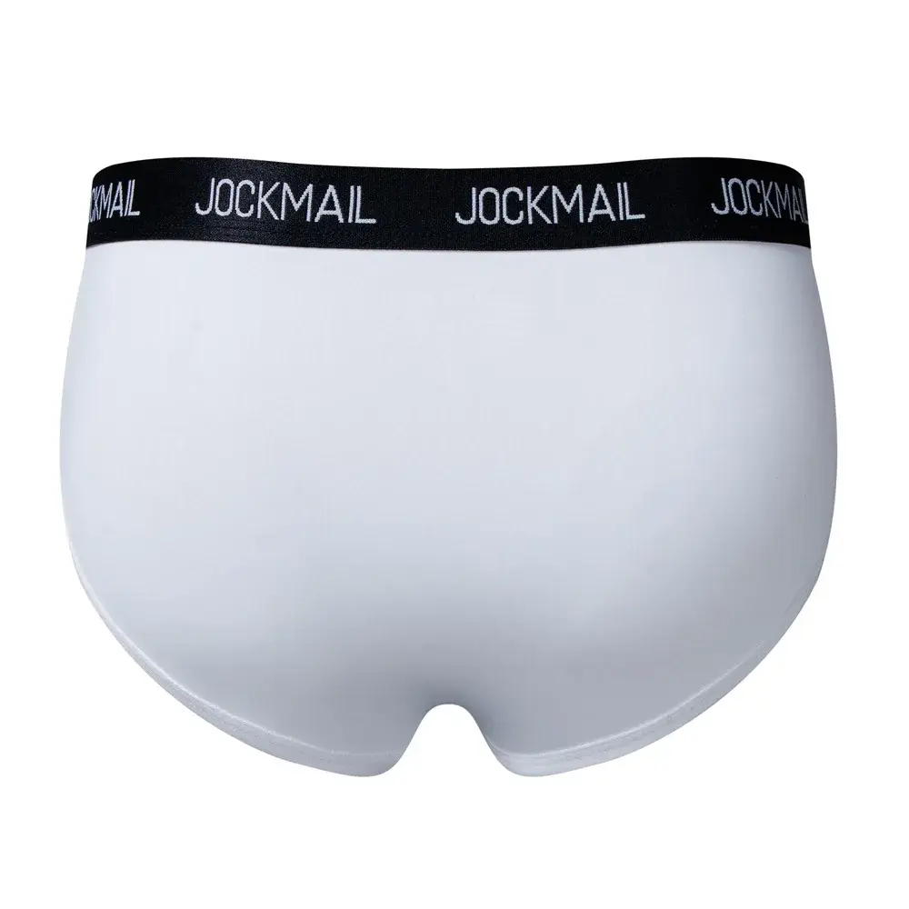 Jockmail Mens Underwear Low Waist Sexy Letter Sports Breathable Summer Ice Silk Briefs Big Bag Nylon Solid Color Man Panties