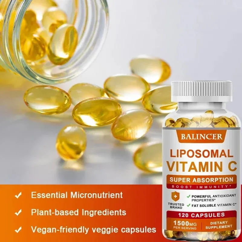 Liposomal Vitamin C 1500mg High Absorption Vitamin C Immune System & Collagen High Potency Fat Soluble Ascorbic Acid Supplement