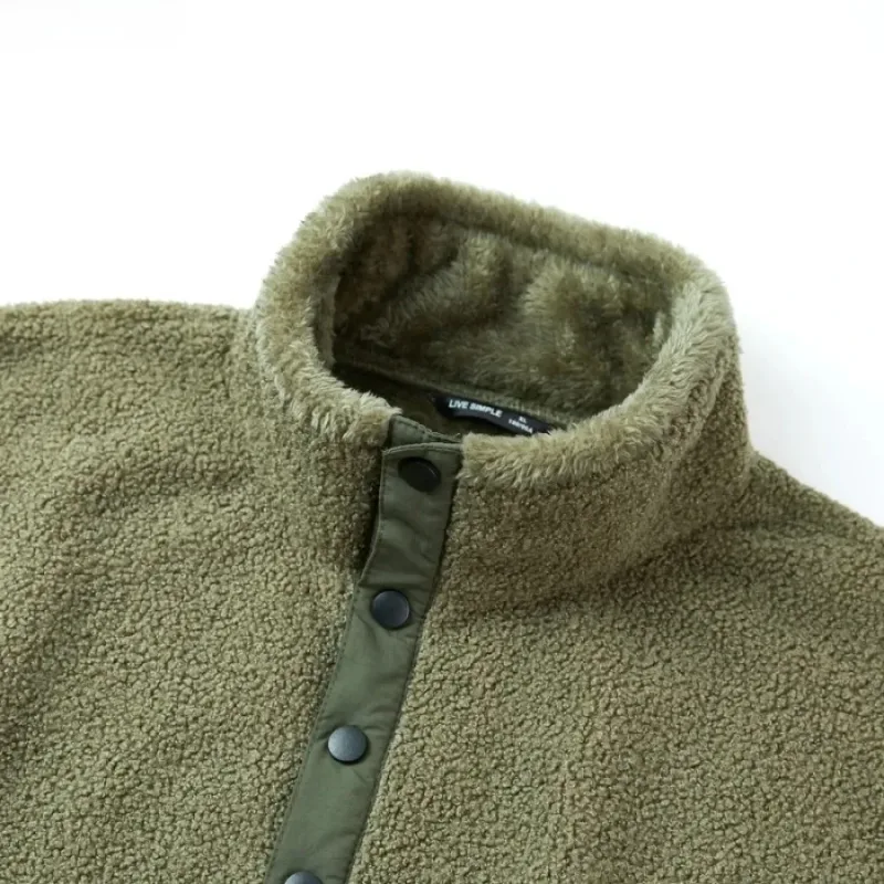 Nové Pánské mikiny Móda Patchwork Kapesní Teplý svetr s fleecovou podšívkou Pánské Polar Fleece Volné Volné chvíle Mikiny Kabáty