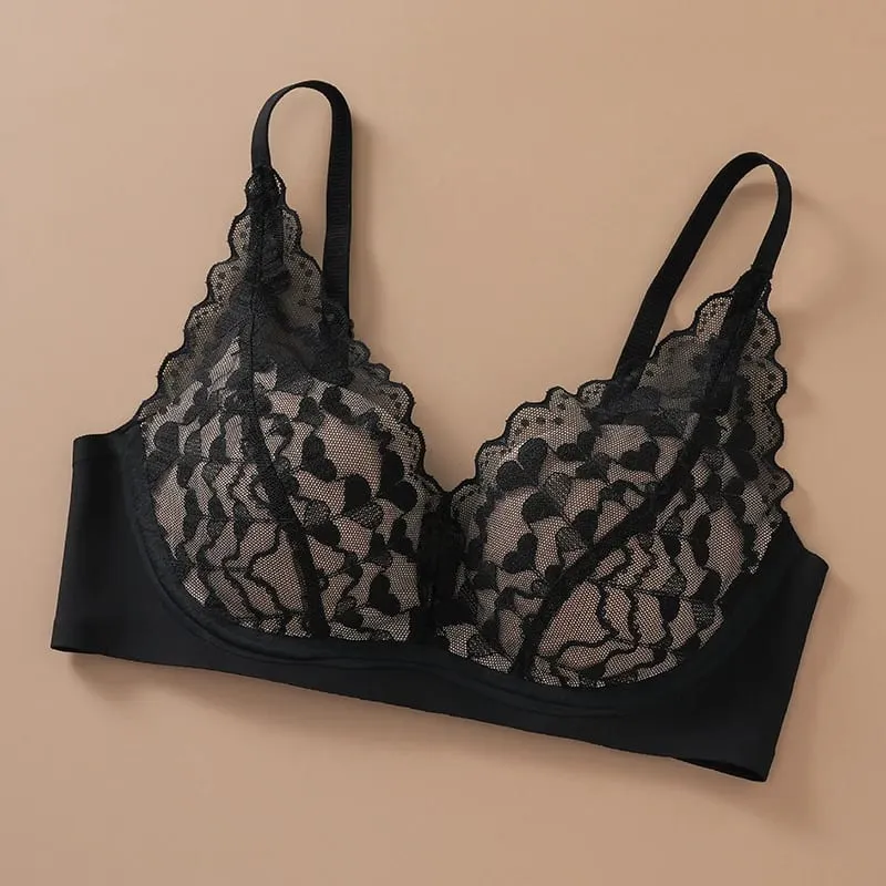 Japanese Sexy Spitze Büstenhalter ohne Bügel Push Up für kleine Brust Seitlich glättend Anti-Sagging Neu Bestseller MOYISU B