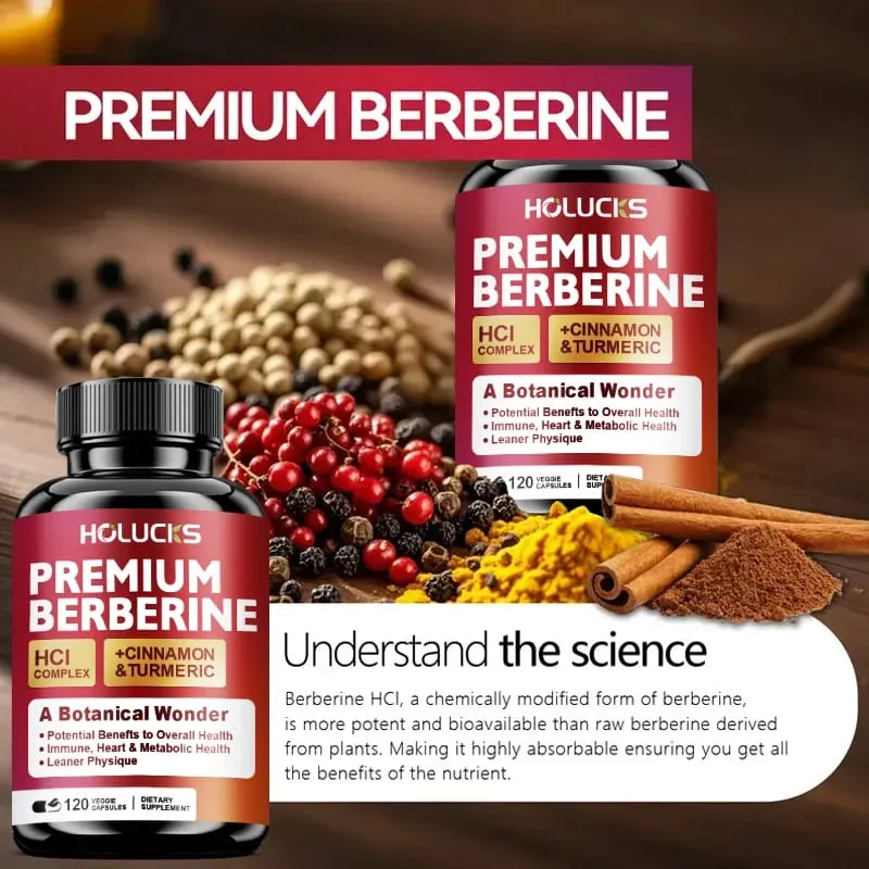 Buy 1 Get 1 Free! Premium Berberine Supplement for Natural Blood Sugar Liver Detox Metabolic Health & Weight Management Aid