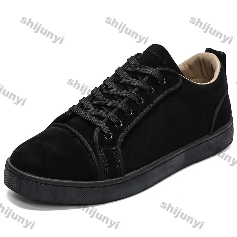 2026 New Trendy Round Toe Men Casual Flats Comfortable Non Slip Hard Wearing Sport Shoes Cross Tied Concise Lightweigh Sneakers