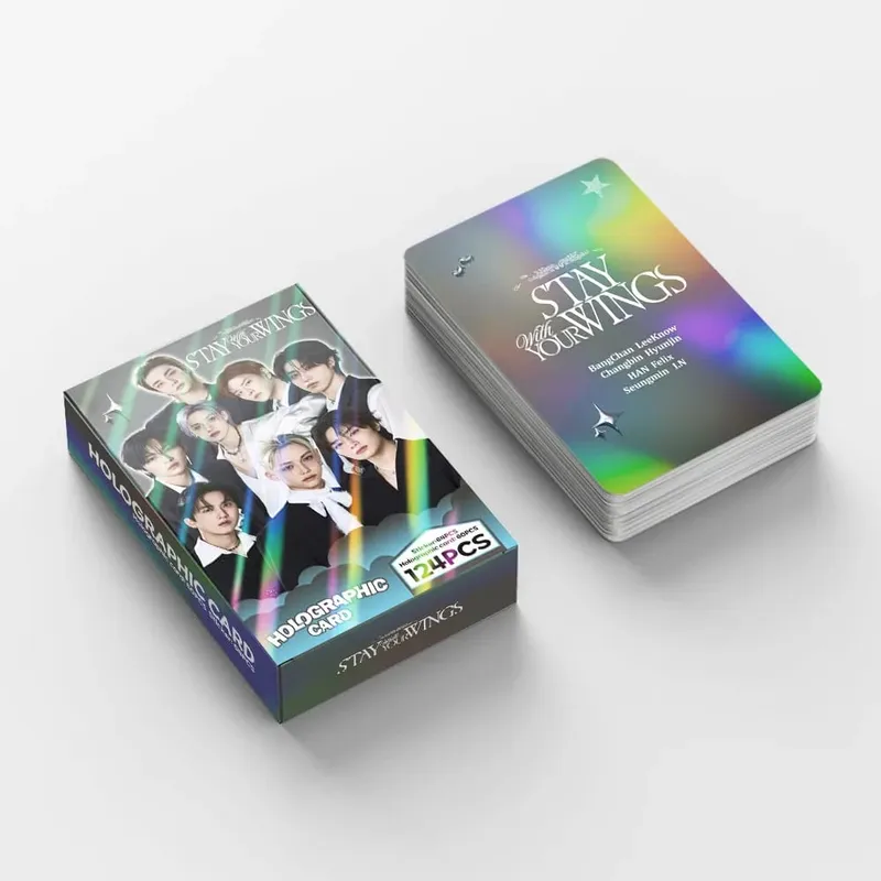 124pcs New Album Stay With Your Wings Photocards Stickers Kpop Merch Lomo Cards Set Fans Collection Cards Gifts