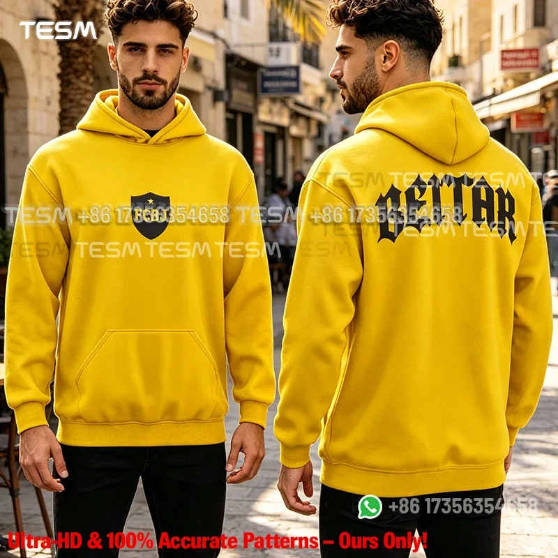 Men Beitar Gothic Font Print Hoodie Oversized Street Hip Hop Pullover Sweatshirt Casual Long Sleeve Hooded Sweatshirts Men Women