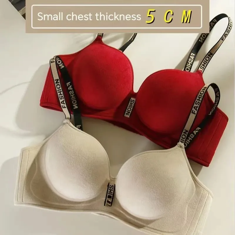 Thickened 5CM Seamless Push-Up Bra - Small Breast Gathering Anti-Sagging Soft Flat Chest Special Lingerie No Steel Ring