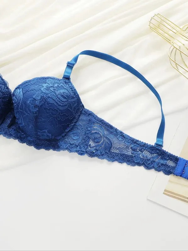 Women's Bras Set Sexy Beauty Back Tops Lace Push Up Bra and Panty Sets Underwire Lingerie Set Solid Padded Intimates Underwear