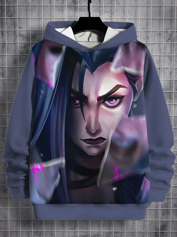 2026 Arcane Jinx Anime 3D Print All Seasons Children Casual Sweatshirt Cool Pullover Tops Unisex Clothes Boy Hoodies Clothes