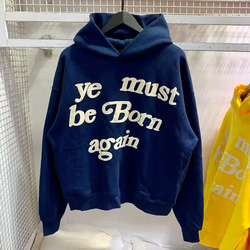 23FW Logotipo de espuma clássico Ye Must Be Born Again Hoodie Homens Mulheres Melhor Qualidade Oversize Kanye West CPFM.XYZ Moletons Multicolor