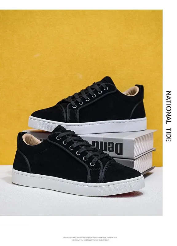 2026 New Trendy Round Toe Men Casual Flats Comfortable Non Slip Hard Wearing Sport Shoes Cross Tied Concise Lightweigh Sneakers