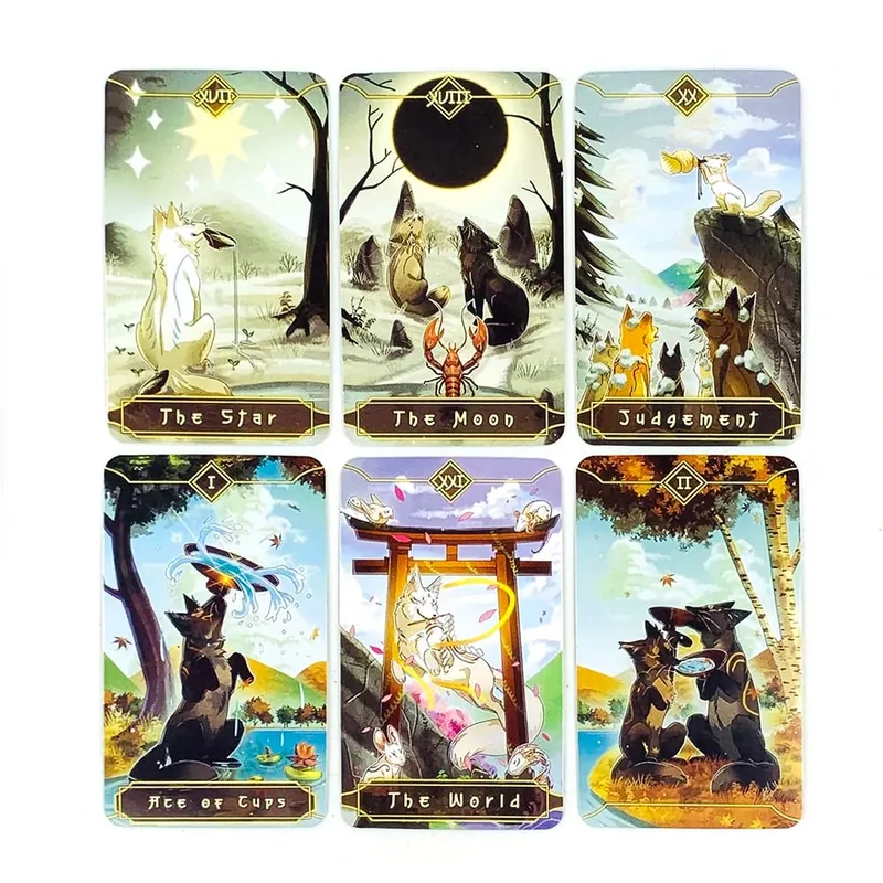 Seasonal Fox Tarot Cards Family Gathering Card Game Mysterious Divination Oracle Board Playing Table Games For Beginners