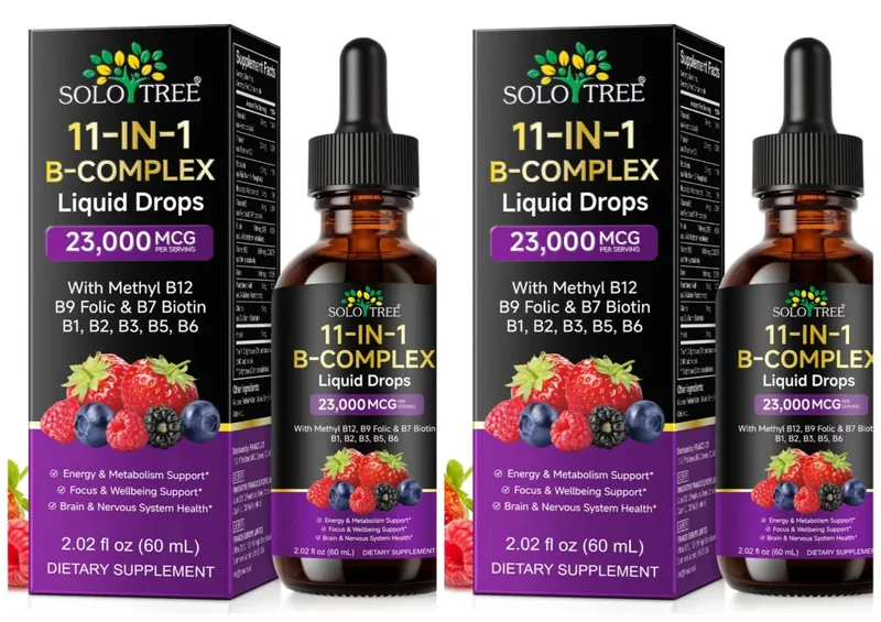 11 i 1 Vitamin B Complex Drops 23000mcg Vitamin B Oral Flydende Supplement til Energi Daglig Wellness Support 30 ML
