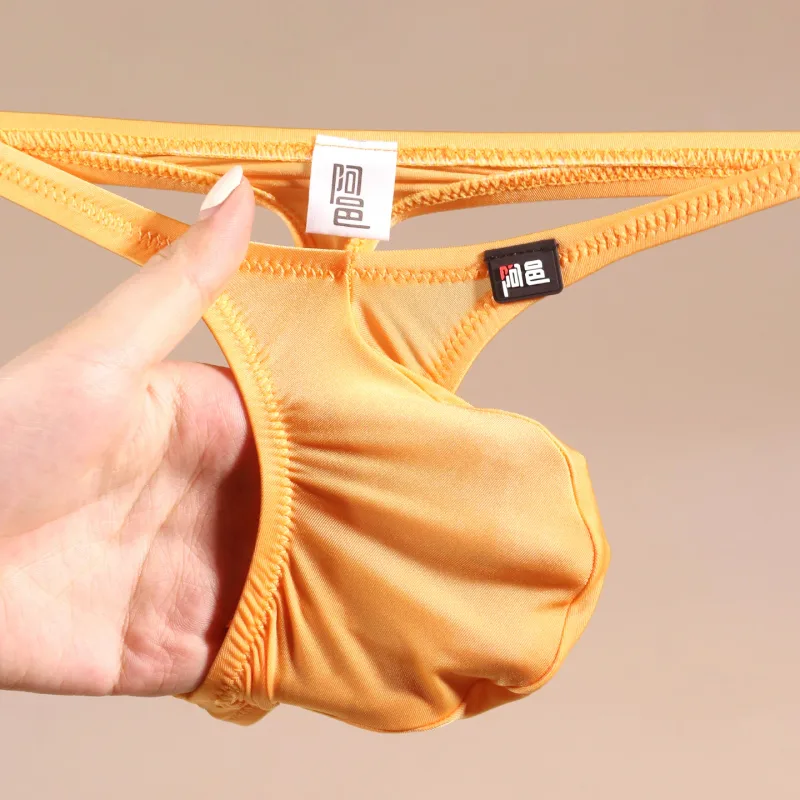 Men's Underwear Japanese Style Ultra-Thin Ice Silk Thong Low Waist Elastic Comfortable T-Back