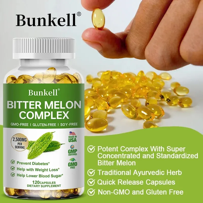 Bitter Melon Extract Capsules 2500mg Supports Blood Sugar Balance Glucose Metabolism Cardiovascular & Heart Health