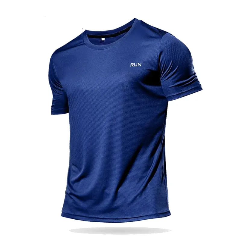 Men's Quick Dry Sports T-Shirt Short Sleeve Breathable Moisture Wicking Lightweight Gym Running Workout Top