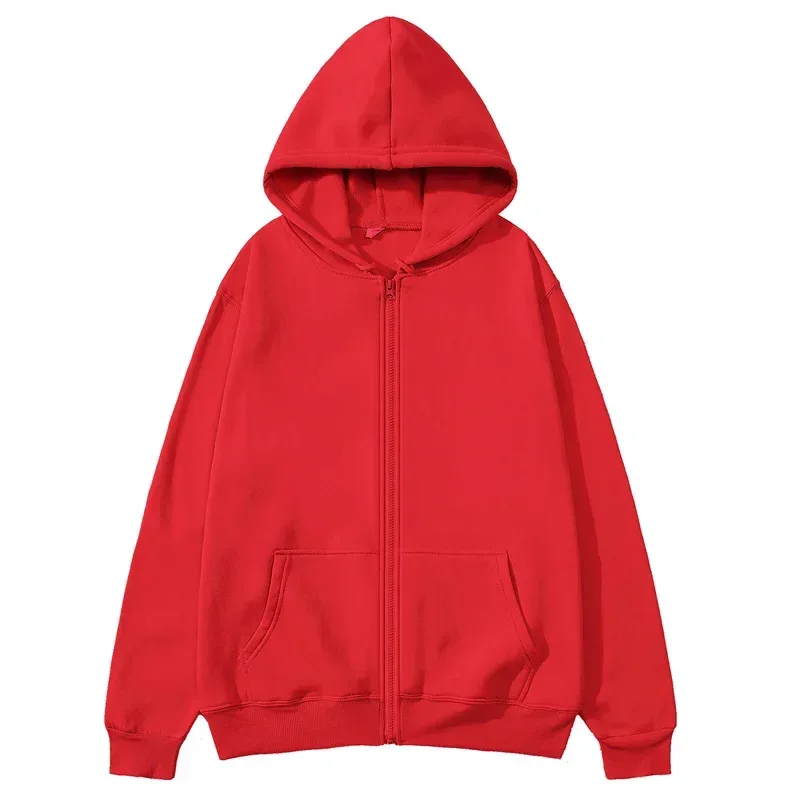 Men/Women Zipper Cardigan Hoodies Pure Color Casual Jacket Coats Fleece Spring Autumn Sweatshirts Sports Streetwear Men tops — image 5