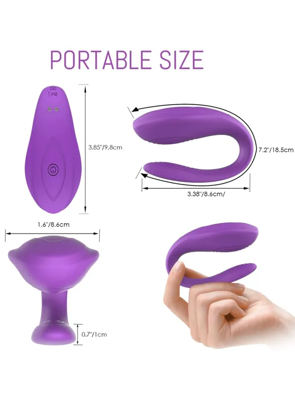 Y-Pao Flexible Couple’s Vibrator Double Penetration G-Spot Stimulator Hands-Free Adult Sex Toys for Women and Couples Soft