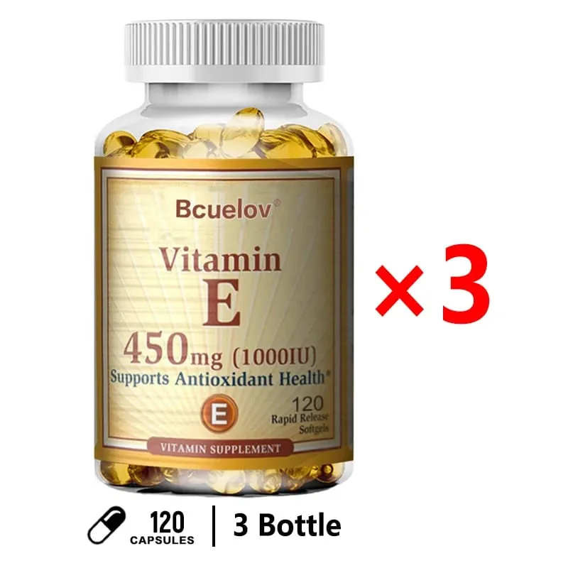 Bcuelov Vitamin E 1000 IE 450mg - til hudhår cirkulationssundhed immunsystemstøtte - antioxidanttilskud — image 9