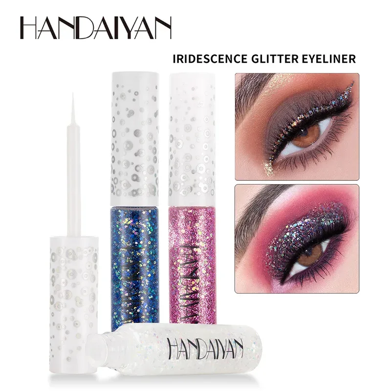 12 Renk Parlak Göz Gömlekleri Pigment Gümüş Gül Altın Renk Glitter Likit Eyeliner Metalik Renkli Makyaj Kadınlar Için