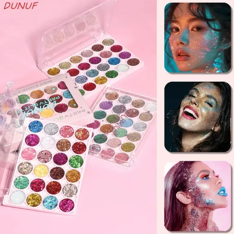 24 Colors Body Face Glitter Gel Palette Multifunctional Waterproof Eye Hair Loose Sequins Eyeshadow Party Deco Makeup Cosmetics