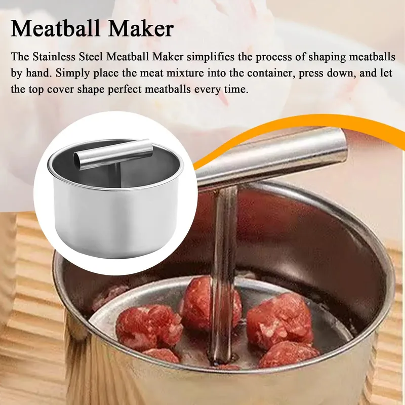 Stainless Steel Meatball Maker Manual Press Mold For 6/12 Balls Meatballs Bread Pastry Home Cooking Baking Gadget Kitchen Tool