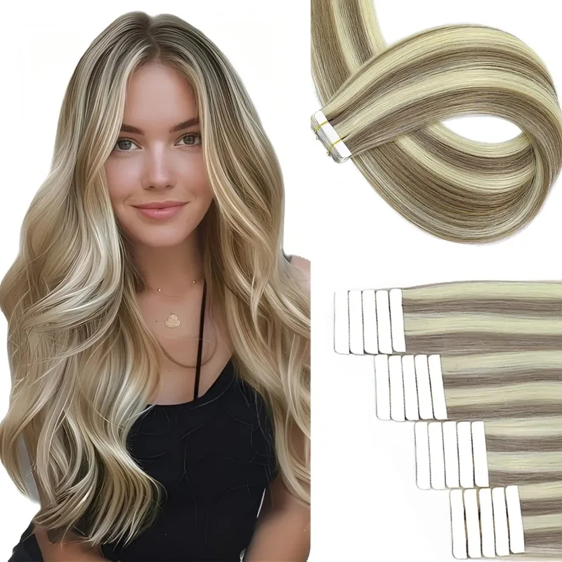Human Hair Extensions Tape in Hair Extensions Invisible Tape in Hair Extensions Chocolate Brown Tape ins Extensions #4 20pcs 50g