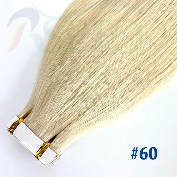 Tape In Hair Extensions Human Hair 100% Really Natural Hair Tape Ins Invisible Soft 16"-26" Black Brown Blonde For Salon