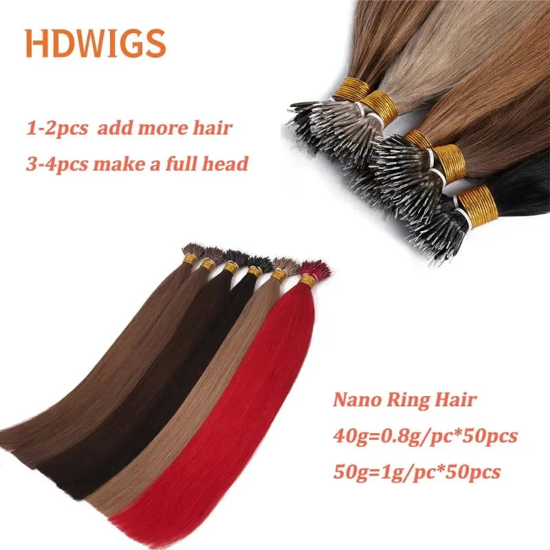 Nanoring Hair Extension Straight High Quality Real Human Hair Extensions for Women Micro Ring Link Hair Extensions Human Hair