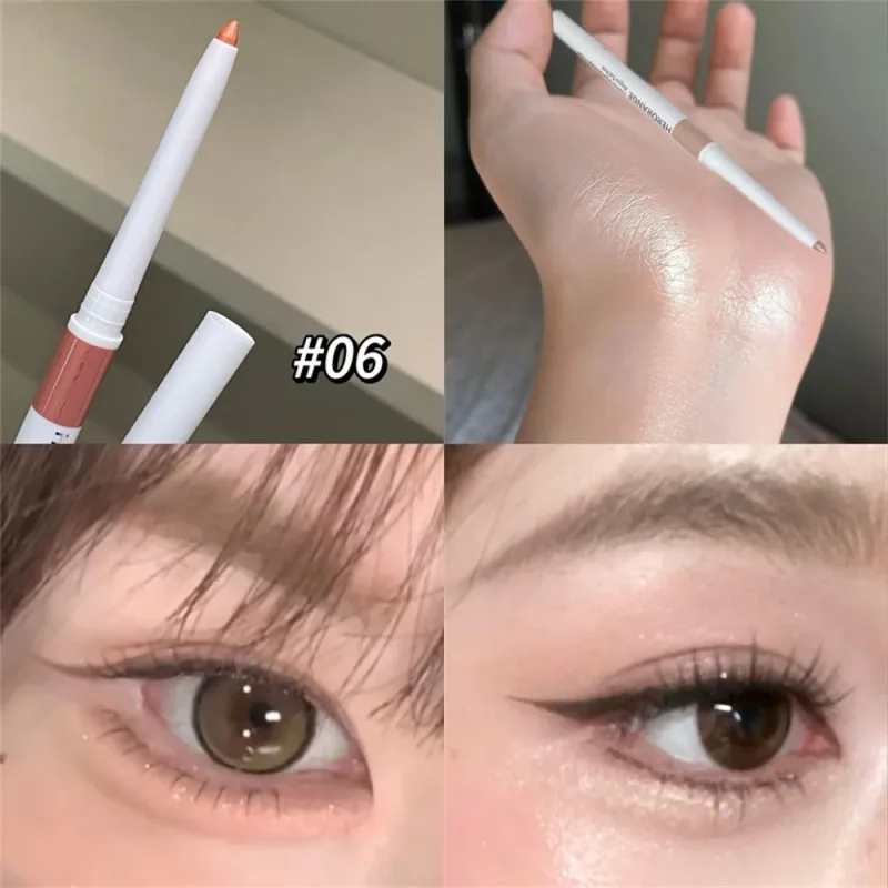 Double-ended Ultra-fine Gel Eyeliner Pencil Pink Brown Under Highlighter Pen Waterproof Matte Aegyosal Lying Silkworm Eye Makeup