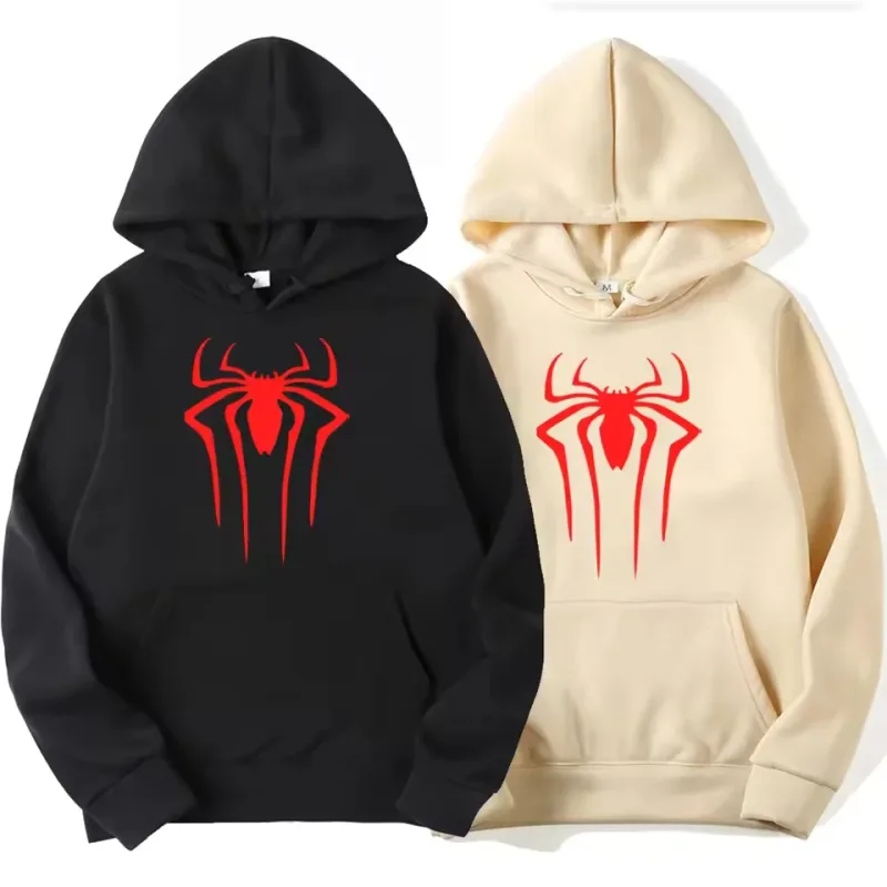 Latest Fashion Men's and Women's Hoodies Casual Hoodies Unisex Trendy Printed Spider Pattern Hoodies
