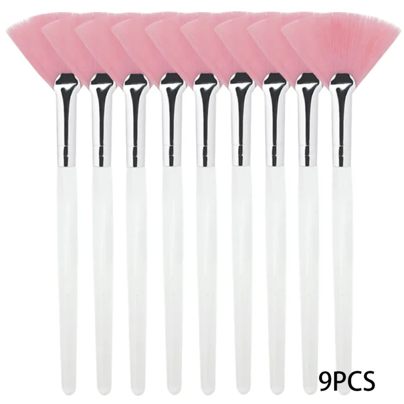 3/9 Pieces Facial Fan Mask Brushes Soft Mask Brush Applicator Esthetician Facial Mask Brushes For Women Girls Cosmetic Tools