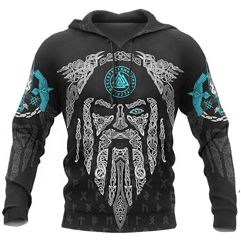 2024 homens hoodies águia tatuagem padrão vikings 3d impresso moda casual harajuku hip hop outono e inverno sudaderas de grandes dimensões