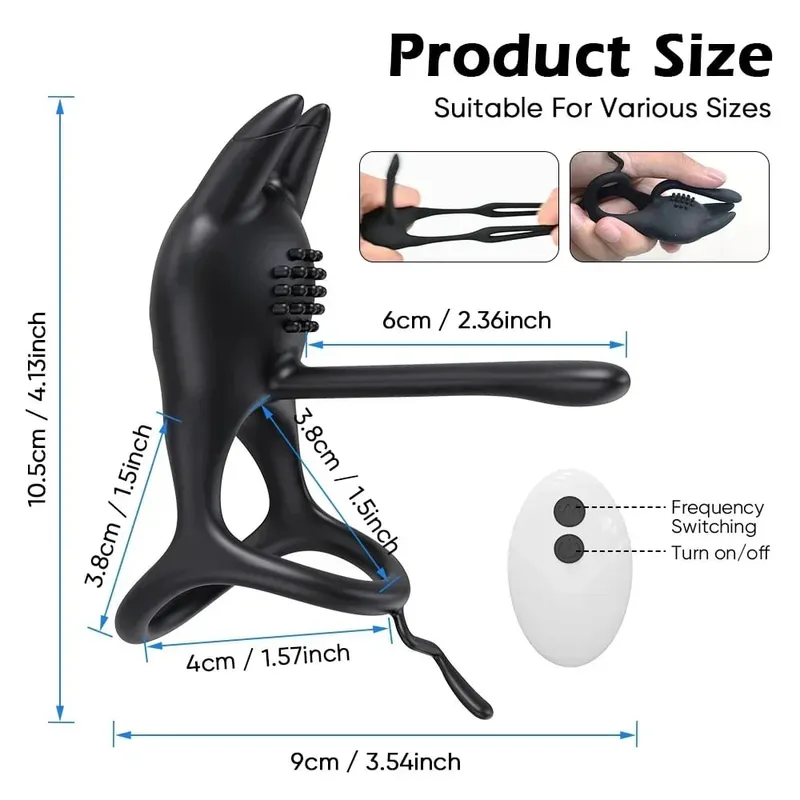 Vibrating Cock Ring Penis Ring para sa Mga Lalaki Ejaculation Delay Remote Control Penis Extension Clit Stimulator Sex Toy para sa Mag-asawa 18+