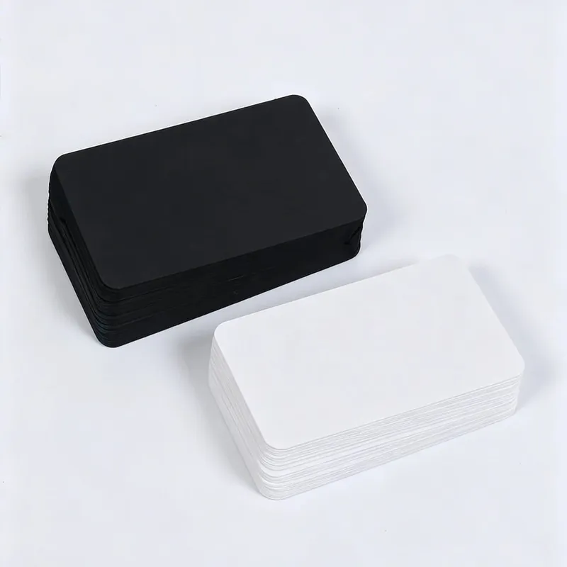 100Pcs Blank Cards 9x5.5cm Thick Cardstock Business Gift Cards Message Note Cards School Supplies White Black