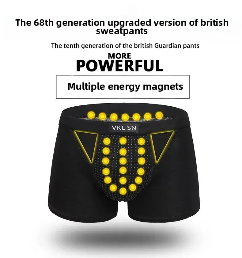 Men's Magnetic Closure Milk Silk Boxer Briefs Anti-Slip Quick-Dry Ultra Soft Breathable Underwear Boxer Shorts