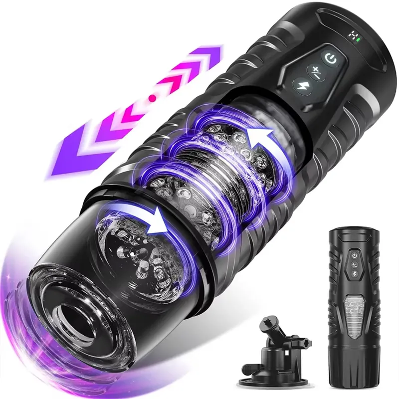 Telescópico rotativo masturbador masculino automático mastubator copo vagina masturbação equipamentos brinquedos sexuais para homens adultos suprimentos