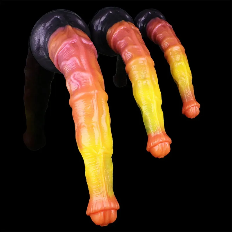 3 size S M L Colorful Large Long Silicone Fantasy Horse Dildo With Suction Cup Anal Dildo Penis Sex Toys for Women Men
