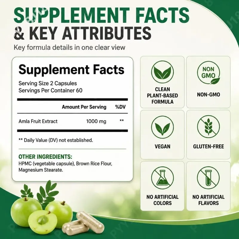 Amla Superfruit 20x Extract Capsules with Phyllanthus Emblica for Promotes Calm Energy Digestive Health Radiant Skin/Hair 120Ct