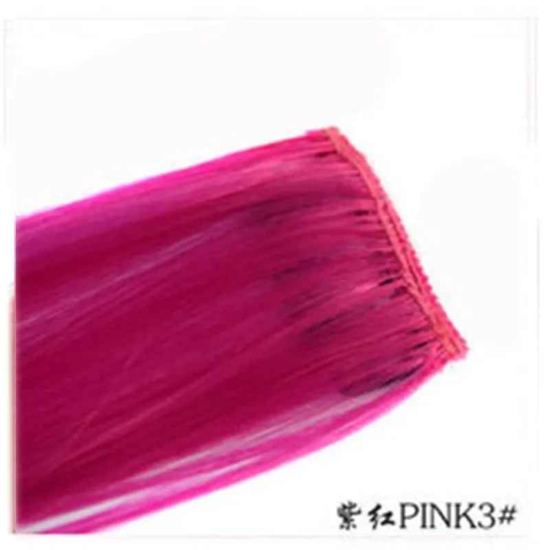 1Pc Ombre Color Clip In Hair Extension Heat Resistant Synthetic Hair Piece Colored Braids Hair Extensions Women Party Cosplay