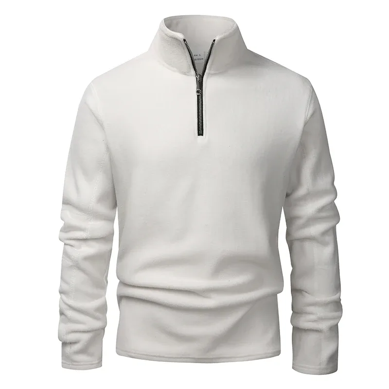 Men's Hoodies Sweatshirts Thicken Warm Fleece Tracksuit for Men Zipper Neck Pullover Men's Winter Clothing Soft Shell Men Hoodie