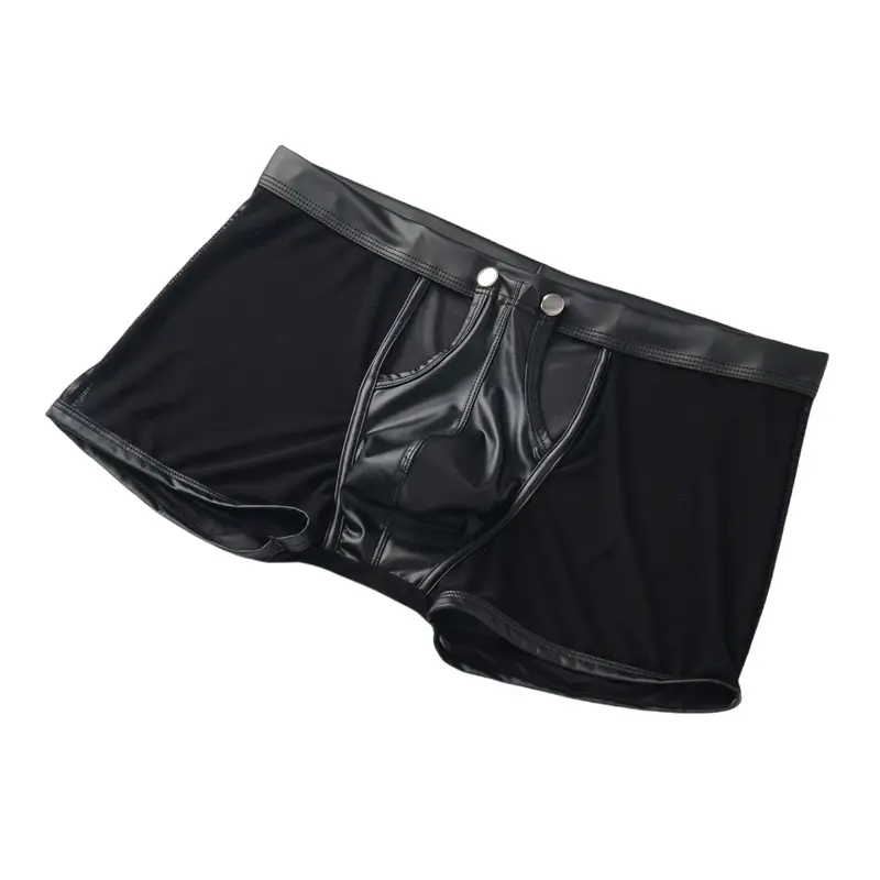 Men's Panties Male Buttons Underpants Man Sexy Mesh Shorts Boxers Underwear Breathable Ropa Interior Hombre Boxershorts for Men