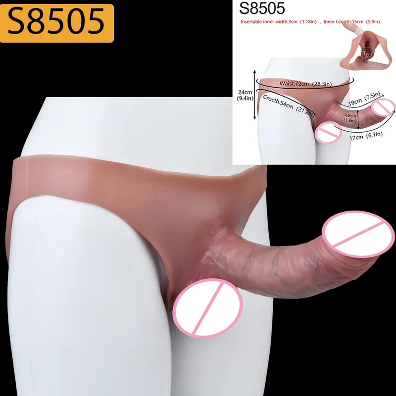 High Waist Strap-On Penis Sleeve насадка на член Skin Touch Hollow Penis Cover Silicone Wearable Extension Sex Toys For Men