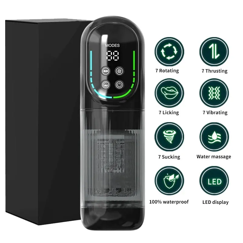 Empurrão automático rotativo masturbador masculino lambendo Stroker sucção boquete 100% bomba de pênis à prova d' água brinquedos sexuais adultos para homens