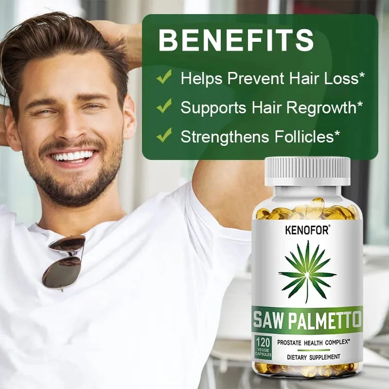 Saw Palmetto Extract Prostate Health Supplement Hair Growth Support To Help Maintain Normal Urination Frequency Vegan Capsules