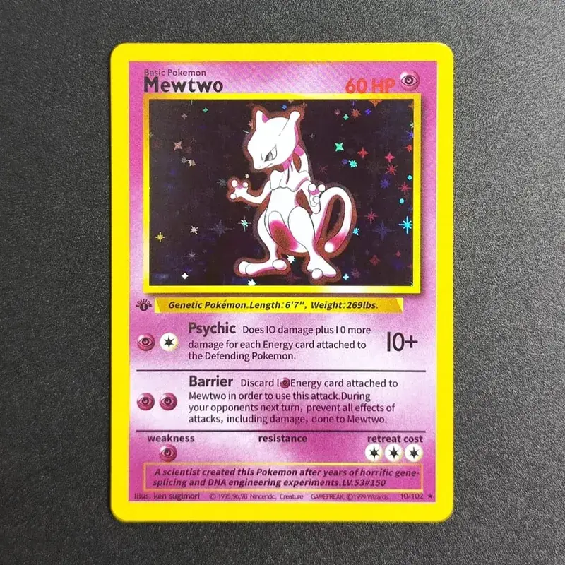Proxy PKM Card English Rocket Mewtwo MEW GX EX Vmax TCG Collection Trading Card Game