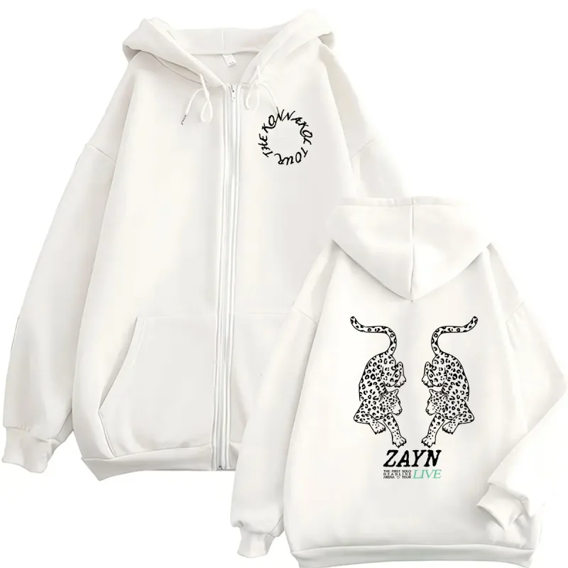 Zayn KONNAKOL Arena Tour Live 2026 Zipper Hoodie Men Women Loose Clothing Pullover Sweatshirt Fashion Long Sleeve Coats Hoodies