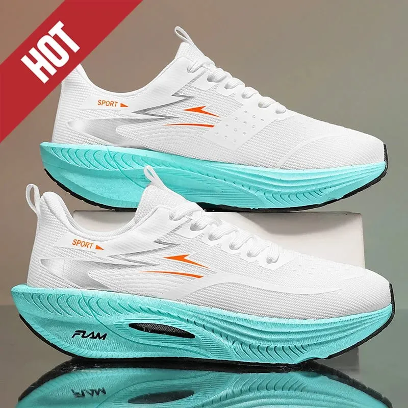 Men Running Shoes Carbon Board Air Cushion Marathon Sports Breathable Lightweight Women's Comfortable Athletic Outdoor Sneakers
