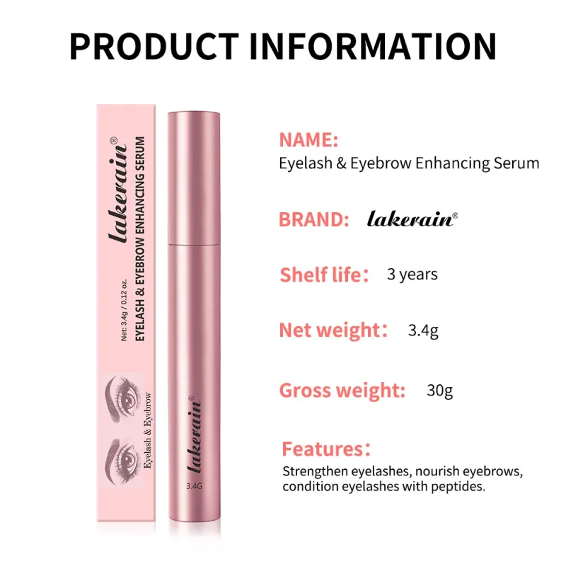Eyebrow Enhancer Serum Nourishing Eyelash Natural Ingredients for Longer Fuller Thicker Eyebrows Eyelash Eye Makeup Cosmeti